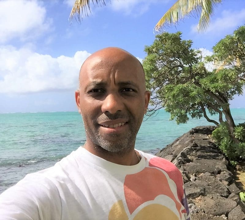 Pedro Jean-Baptiste at the beach